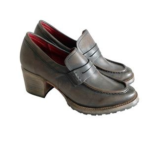 Freebird by Steven Bristol blocked heel leather loafer shoes size 9